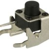 Mikroprzycisk; 6x6mm; 6mm; KLS7-TS6606-6-180; 2,7mm; przewlekany (THT); kątowy; 2 piny; czarny; OFF-(ON); bez podświetlenia; 50m