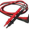 Przewody pomiarowe; T-3030; do miernika; 2mm; bezpieczny; kątowy; 1,2m; PVC; 0,75mm2; czarny i czerwony; 10A; 1000V; mosiądz nik