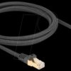 80318 Patch cable, Cat.6a, S/FTP, braided jacket, 2 m, black