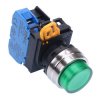 YW4L-A2E10Q4G Green 24V illuminated 22mm Metal Bezel Maintained Push Button Switch NO IP65 IDEC