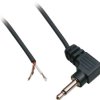 Connection cable, 1.8 m, black, 3.5 mm mono jack plug, angled to open end, 1101050