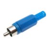 WCINCH-TB-M Wtyk RCA (cinch) niebieski z osłoną kabla (dł. złącza 48mm)