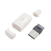 Wtyk micro USB B 5-pin do montażu na przewodzie i naprawy kabla, biały