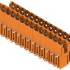 Pin header, 30 pole, pitch 5.08 mm, angled, orange, 1726410000