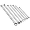 Sealey AK6319 Double Ring Ratchet/Fixed Spanner Set 7pc Extra-Long Metric