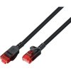 Patch cable, RJ45 plug, straight to RJ45 plug, straight, Cat 6, U/UTP, LSOH, 0.25 m, black, 1710HF-0,25M