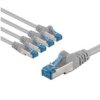 Cat 6A Kabel Krosowy, S/Ftp (Pimf), 3 M, Szary, Zestaw 5 - Długość Kabla 3 M
