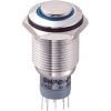 Zip Switch LAS2GQH-22E/B/12V/S/P 16mm IP67 Vandal DPDT Blue LED Raised S'Steel