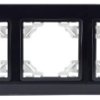 QUADRA Ramka potrójna szklana czarna