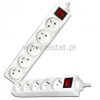 Przedłużacz 5GN 1,5m + 0 + przełącznik, biały