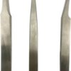 Tweezers kit (3 tweezers), uninsulated, antimagnetic, stainless steel, 120 mm, BYB-7-30L0133