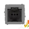 DECO Gniazdo hermetyczne z uziemieniem (klapka dymna przesłony torów prądowych) szary mat 27DGPB-1zdp KARLIK