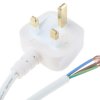 Przewód zasilania, złącze A: Bez zakończenia, złącze B: Wtyk brytyjski typu G 2m 5 A 250 V Biały