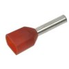 Końcówka; 10mm; rurkowa podwójna; izolowany; KRID100R10; czerwony; proste; na przewód; 1,0mm2; zaciskany; 1 tor