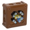 Puszka brąz 042-52 n/t IP55 98x98x42 8-wlotowa z wkładem 5x2,5 VP-42 ViPlast