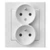 SONATA Gniazdo podwójne bez uziemienia IP20 niezmienność faz z ramką biały GP-2RC/00 OSPEL