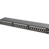 Patch panel 24 PORT 1U kat.6 ekranowany czarny PPS6-1024-B