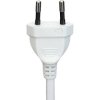 Power cord, flat, Europe, plug type C, straight on open end, H05VVH2-F2x0.75 mm², white, 1.5 m, 7122W-1,5M