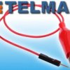 Kabel czerwony pin męski raster 2.54 + krokodylek