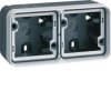 W.1 Adapter natynkowy 2-kr poziomy, 2 wejścia, IP55, szary WNA672