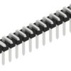 Pin header, 12 pole, pitch 2.54 mm, angled, black, 10056010