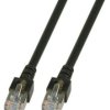 Patch cable, RJ45 plug, straight to RJ45 plug, straight, Cat 5e, SF/UTP, PVC, 0.5 m, black, K5456.0,5