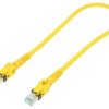 Patch cord S/FTP 6a linka Cu PUR żółty 0,5m 27AWG Żyły: 8 09488485745005
