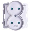 Sonata Gniazdo Podwójne B/U Z Przesłonami Srebro Mat Gp-2Rrp/M/38