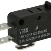 Mikroprzełącznik; VS15N00-1C; bez dźwigni; 1NO+1NC wspólny pin; szybkie; konektory 6,3mm; 15A; 250V; Highly; RoHS