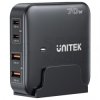 Ładowarka sieciowa biurkowa 70W 2xPD(USB A+ USB C) 2xQC(USB A+ USB C) czarna UNITEK