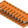 Pin header, 10 pole, pitch 3.5 mm, angled, orange, 1597290000