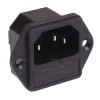 C14 IEC Fused Inlet Socket Chassis Mount 6.3mm Terminals 10A