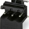 Pin header, 3 pole, pitch 5 mm, angled, black, 2909633