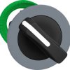 Toggle switch, 2 positions, unlit, groping, waistband round, black, front ring gray, 90°, mounting Ø 30.5 mm, ZB5FD4C0