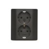 Simon 54 Gniazdo podwójne Schuko podtynkowe z przesłonami torów prąd. wer. skand. 16A 250V szybkozłącza, czarny mat EGSZ2SPZ/49