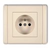 FLEXI Gniazdo pojedyncze z/u 2P+Z beżowy 1FGP-1zp