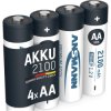 Nickel metal hydride-battery, 1.2 V, 2100 mAh, HR6, AA, 5035052, package with 4 pieces