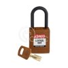 Kłódka LOTO SafeKey nylonowa, szekla 38 mm, brązowa (3 szt.),150318