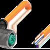 Sensor actuator cable, M12 cable socket, angled, A to open end, 4 pole, 1 m, PUR, orange, 4 A, 70128170-100091
