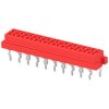 Socket header, 20 pole, pitch 1.27 mm, straight, red, 2-215079-0