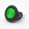 Przełącznik kołyskowy okrągły podświetlany 12V, zielony stabilny ON-OFF