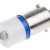 RS PRO Lampa wskaźnikowa Niebieski Jeden chip BA9 średnica 10 mm długość 24 mm długość 470 nm