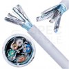 Kabel sieciowy F/FTP kat.6A skrętka 4x2x0,57mm wewnętrzny Dca bezhalogenowy LSOH szary Alantec