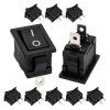 10x Przełącznik Kołyskowy Bistabilny KCD1 21x15mm Przełącznik ON/OFF Czarny