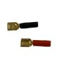 Konektor 6,3mm gniazdo płaskie złote częściowo-izolowane / na kabel 1-2,5mm2 / 1szt czerwony/czarny