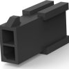 Plug housing, 2 pole, pitch 3 mm, straight, black, 3-794616-2
