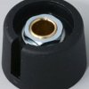 Rotary knob, 6.35 mm, plastic, black, Ø 23 mm, H 16 mm, A3023639