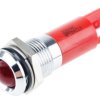 Lampka kontrolna do montażu panelowego 220V ac, czerwona 14mm LED Chrom Faston, oczko lutownicze RS PRO