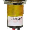 Lampka kontrolna do montażu panelowego 24V dc, Żółta 17.5mm LED Wyprowadzenia Dialight