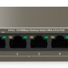 Switch PoE Tenda TEF1105P-4-63W (5x 10/100Mbps)